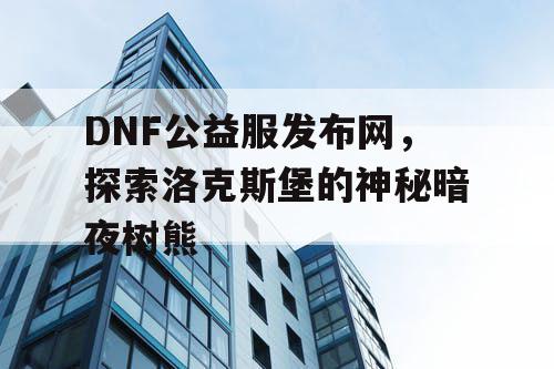 DNF公益服发布网，探索洛克斯堡的神秘暗夜树熊