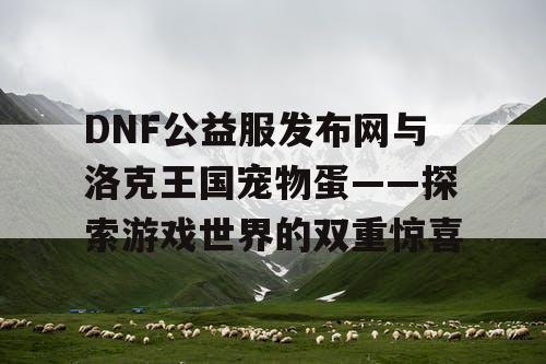 DNF公益服发布网与洛克王国宠物蛋——探索游戏世界的双重惊喜