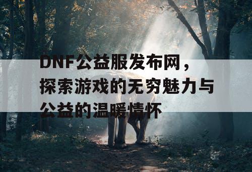 DNF公益服发布网，探索游戏的无穷魅力与公益的温暖情怀