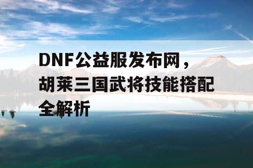 DNF公益服发布网，胡莱三国武将技能搭配全解析