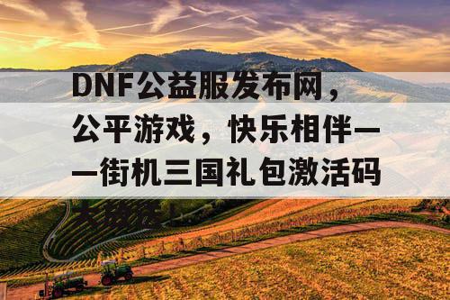 DNF公益服发布网，公平游戏，快乐相伴——街机三国礼包激活码大放送！