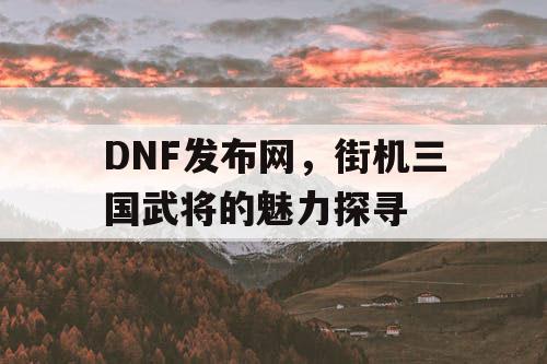 DNF发布网，街机三国武将的魅力探寻